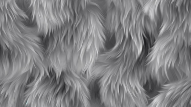 Photo a gray and white animal fur texture with a feather