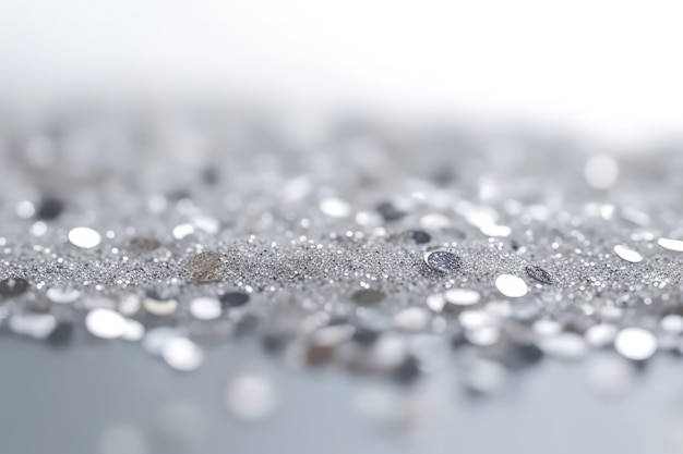 gray and white small glitter bokeh background AI