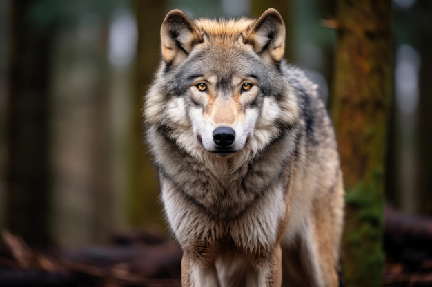 Серый волк в дикой природе