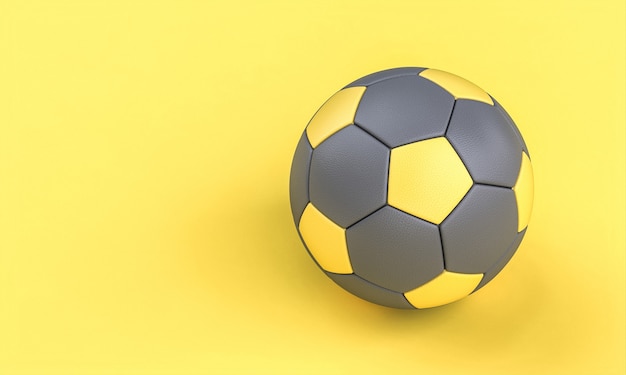 Gray and yellow soccer ball on yellow