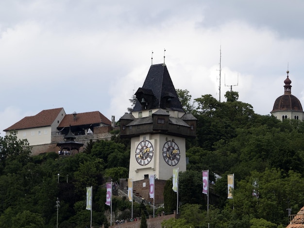 그라츠 오스트리아 역사적인 시계탑