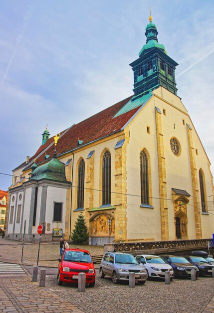 Graz Cathedral in Graz of Austria with Christmas tree