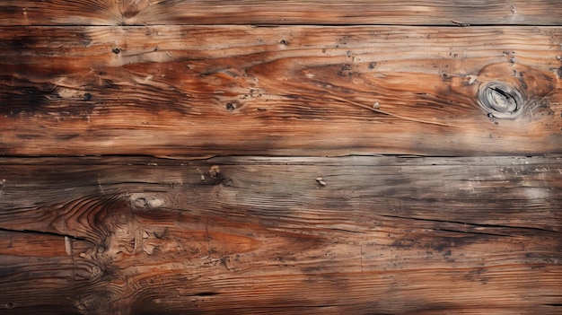 Photo greasy weathered wood surface rustic texture background in light orange and dark bronze