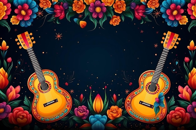 Great background with decorative mexican elements for cinco de mayo