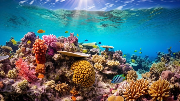 The great barrier reef australia coral reefs marine created with generative ai technology