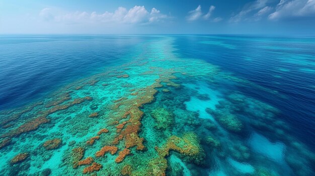 Photo the great barrier reef from above