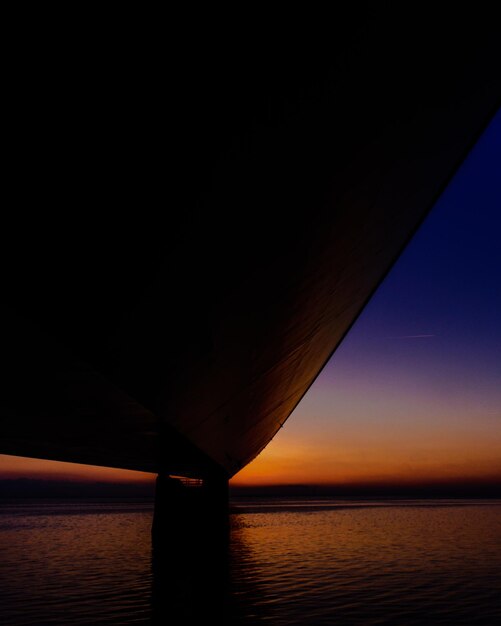 Great big belt bridge in the sunset