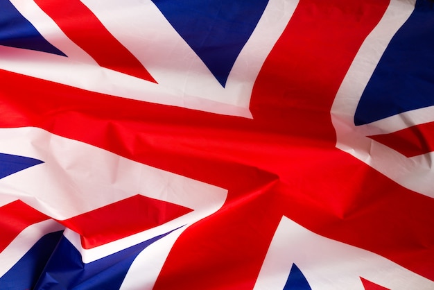 Great britain flag as a background. Top view.