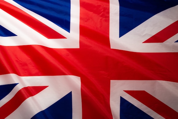 배경으로 영국 국기입니다. 평면도.
