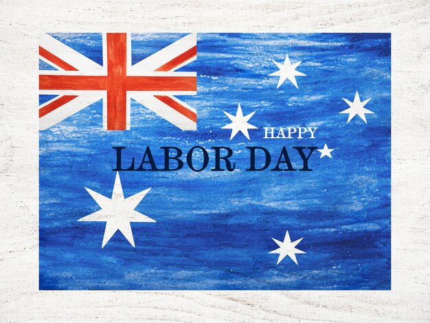 Great Britain flag with the inscription happy labor day