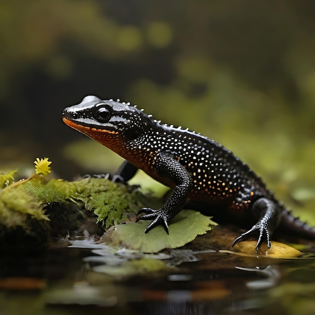 Photo great crested newt generated by ai