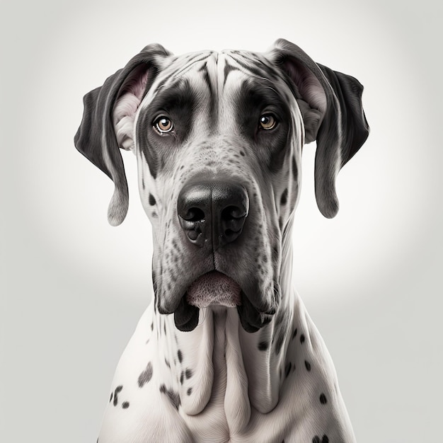 Great Dane dog isolated on white background Generative AI