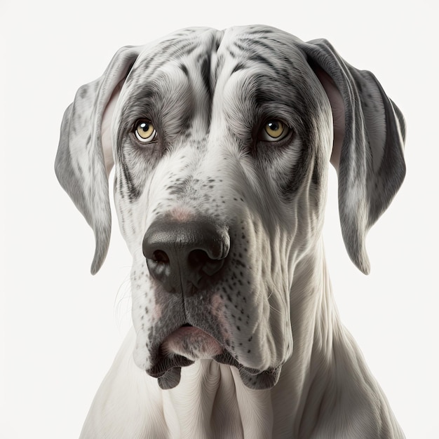 Great Dane dog isolated on white background Generative AI