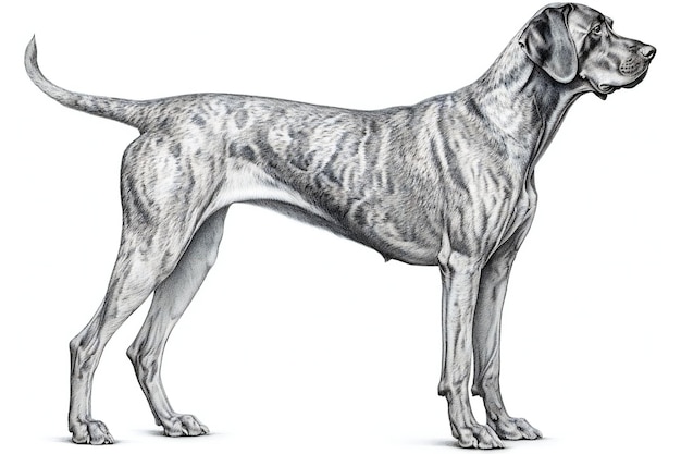 Photo great dane dog on white background