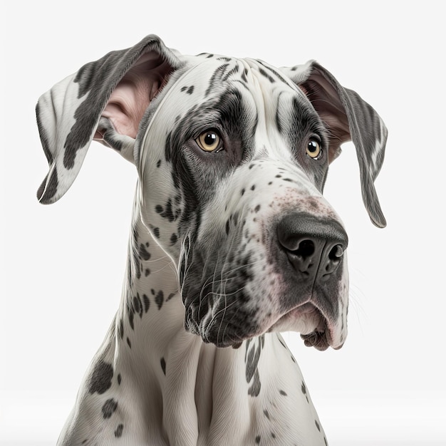 Great Dane hond geïsoleerd op witte achtergrond Generatieve AI