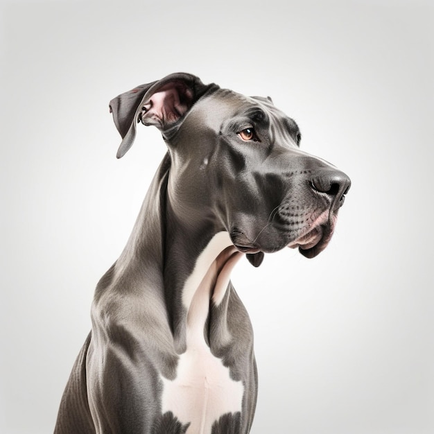 great dane isolated on white background ai generative