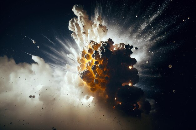 Great explosion at night