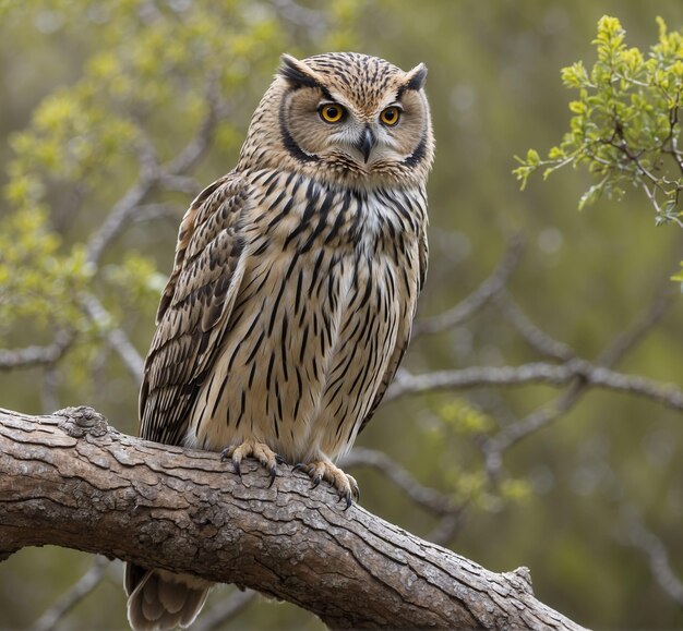큰  ⁇ 굴 부보 부보 (Great Horned Owl Bubo bubo) 가지 에 있는 단일 새 남아프리카 공화국