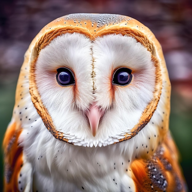 Great horned owl Owl tyto albahead closeup AI generative