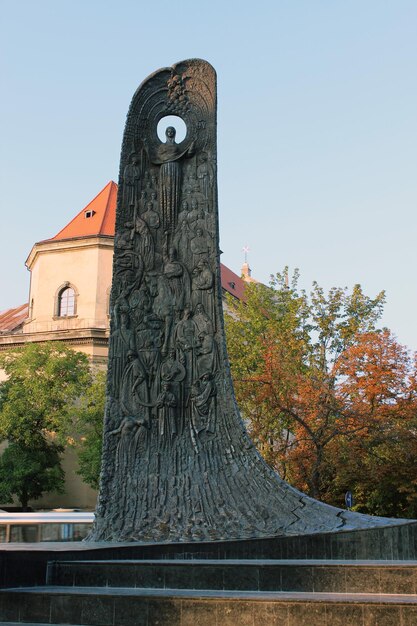 Great monument in the center of Lvov