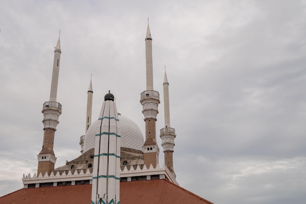 Great mosque on the Semarang Central Java when day time with cloudy sky