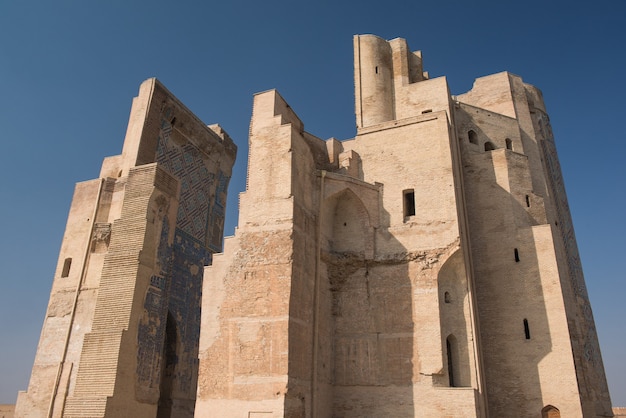 Great portal Ak-Saray - White Palace of Amir Timur, Uzbekistan, Shahrisabz. Ancient architecture of Central Asia