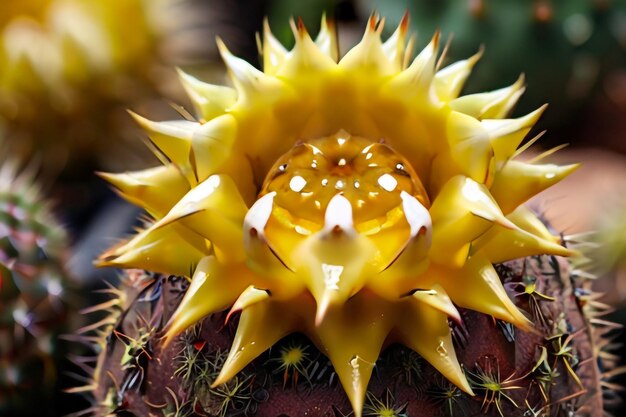 Foto grande cactus spinoso isolato su sfondo bianco close up top view