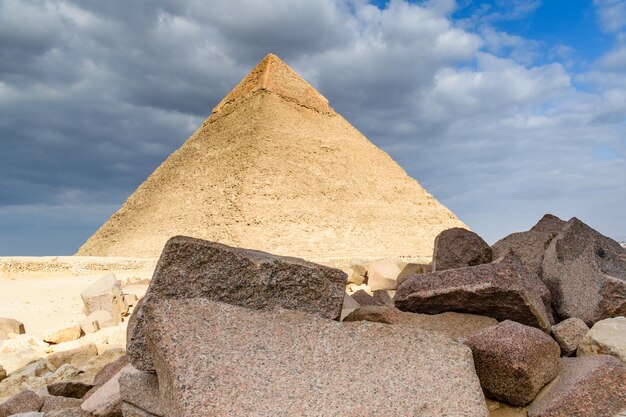 The great pyramid of Khafre in Giza plateau Cairo Egypt