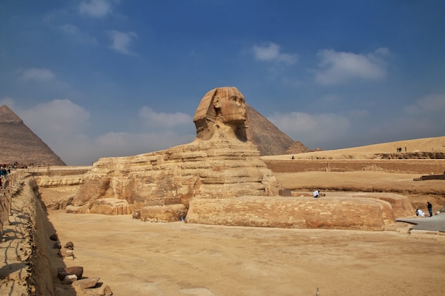 Great pyramids of ancient Egypt in Giza, Cairo