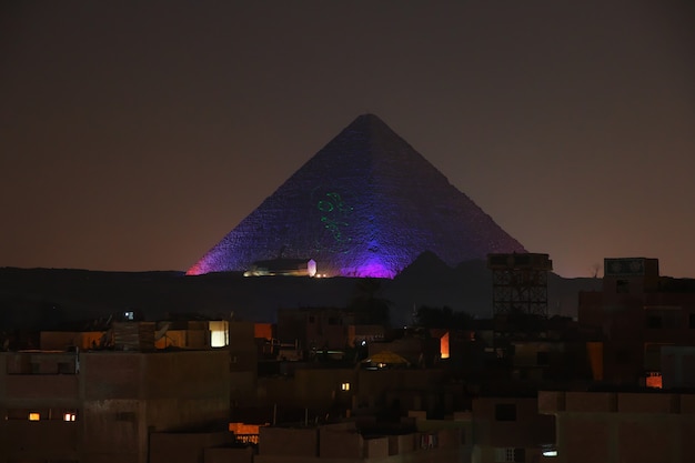 Great pyramids of ancient Egypt in Giza Cairo