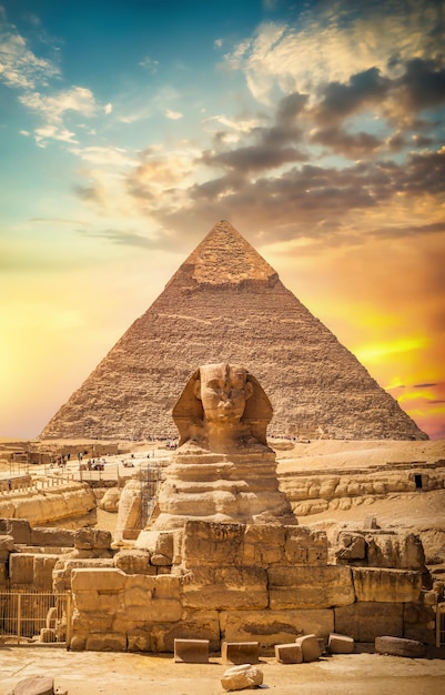 Great sphinx and pyramid