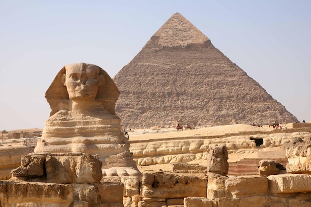 Photo great sphinx and the pyramids of giza