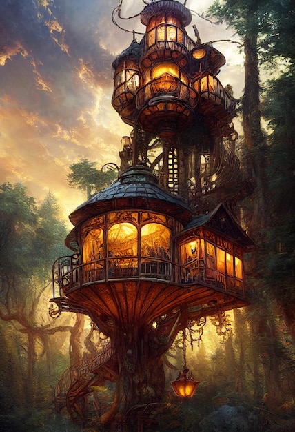 great tree house in a great light