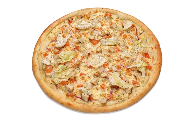 Great vegetarian pizza. Close-up, isolated.