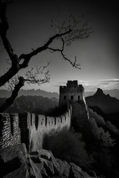 夜は万里の長城がライトアップされます。