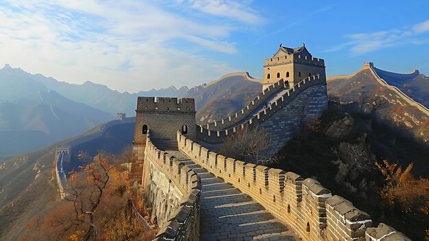 Photo the great wall of china is a unesco world heritage site build in the 7th century one of the most visited places in the world