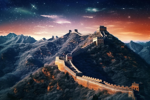 The great wall of china at night