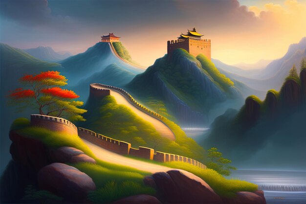 The great wall of china painting