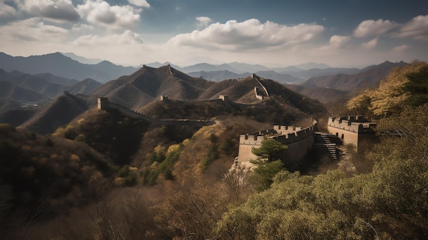 Photo great wall of chinese