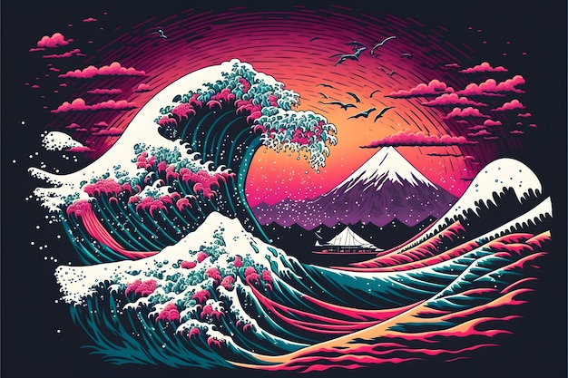 The great wave of japan by kiribati