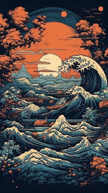 The great wave off kanagawa wallpaper