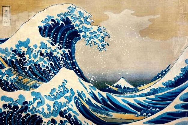 Photo the great wave off kanagawa world art day photo