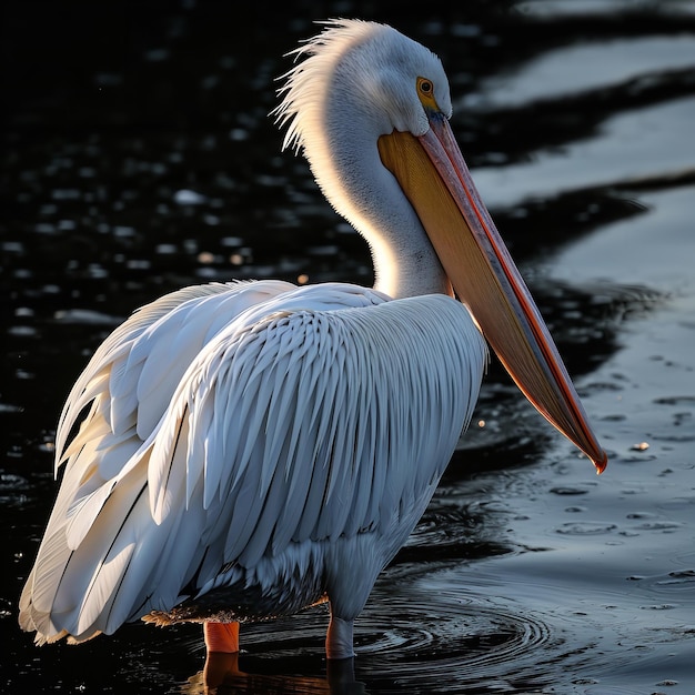 Great White Pelican Pelicans onocrotalus Ai generative