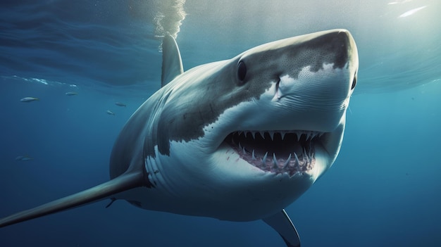 Great white shark Illustration AI GenerativexA