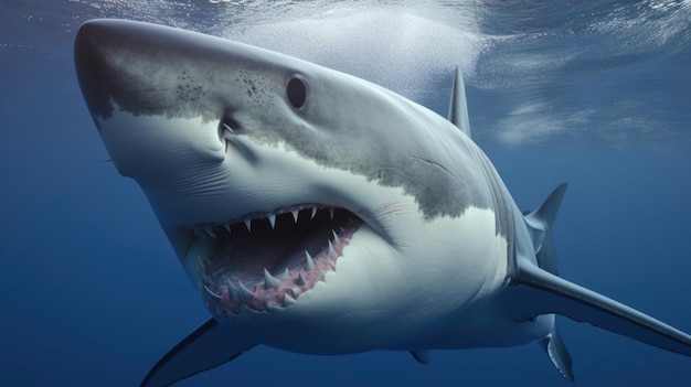 Great white shark Illustration AI GenerativexA