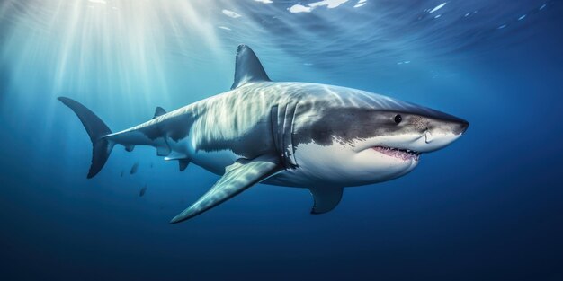 Great white shark in ocean