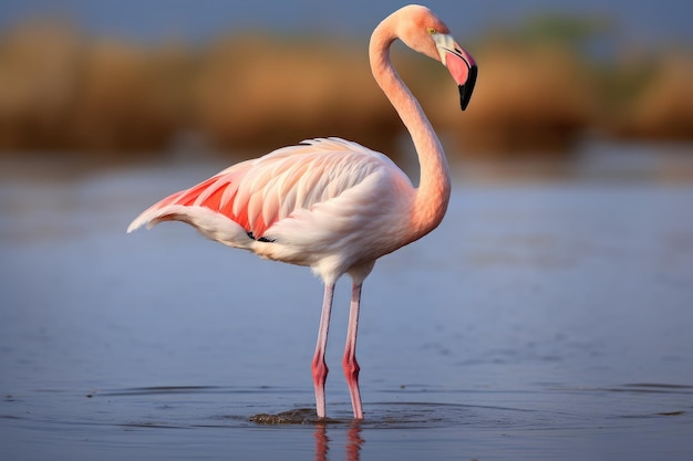 Photo greater flamingo phoenicopterus roseus a greater flamingo phoenicopterus roseus ai generated