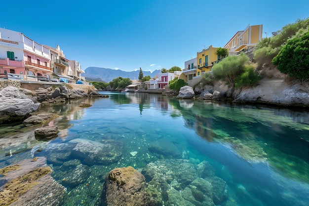 Photo greece crete village area