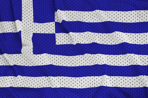 Greece flag printed on a polyester nylon mesh 