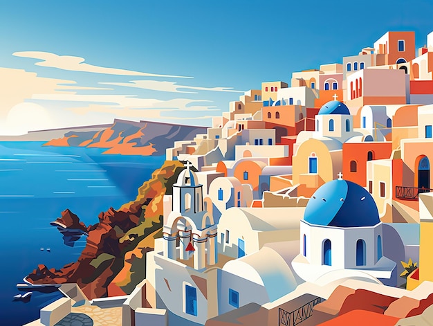 greece illustration cyclades